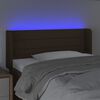 vidaXL Čelo postele s LED tmavě hněd&eacute; 83 x 16 x 78/88 cm textil