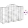 vidaXL Klenut&eacute; gabionov&eacute; ko&scaron;e 25ks 200x50x120/140cm pozinkovan&eacute; železo