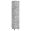 vidaXL Skř&iacute;ň highboard betonově &scaron;ed&aacute; 34,5x34x180 cm kompozitn&iacute; dřevo