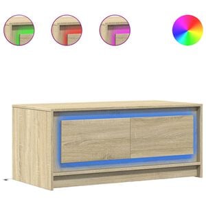 vidaXL Konferenčn&iacute; stolek s LED světly dub sonoma kompozitn&iacute; dřevo