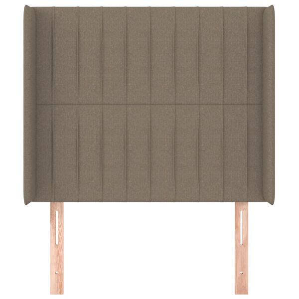 vidaXL Čelo postele typu u&scaron;&aacute;k taupe 103x16x118/128 cm textil