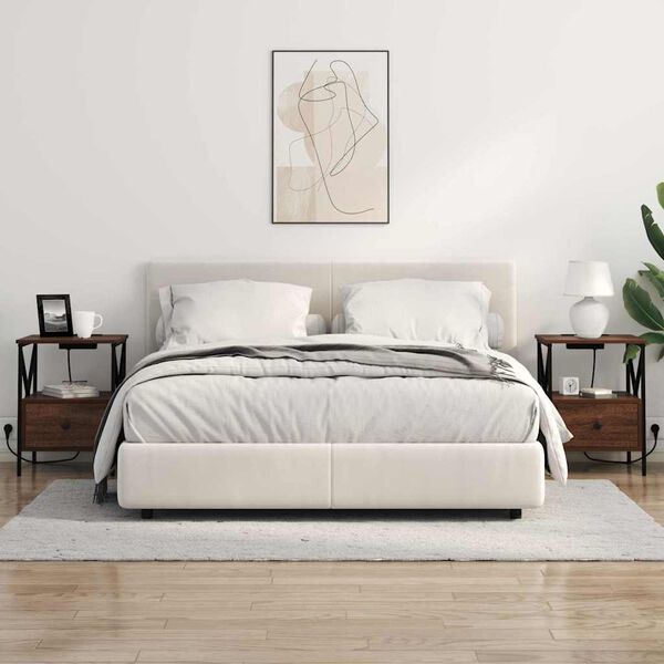 vidaXL Nočn&iacute; skř&iacute;ňka Hněd&yacute; dub 41,5 x 40,5 x 55 cm kompozitn&iacute; dřevo