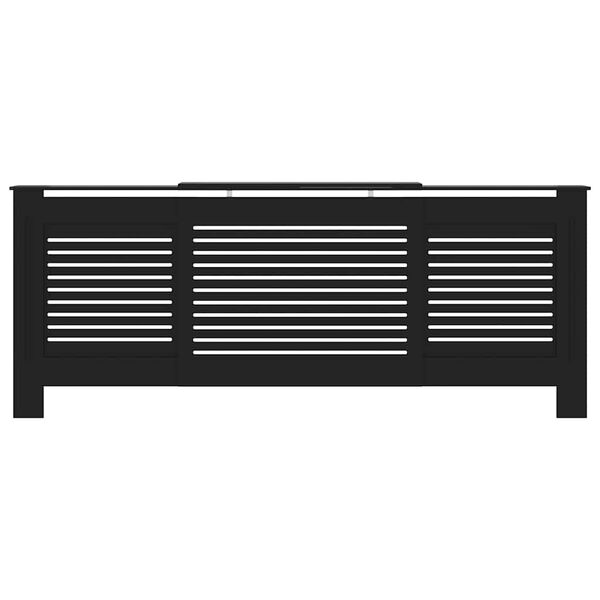 vidaXL Kryt na radiátor MDF černý 205 cm