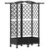 vidaXL Vyv&yacute;&scaron;en&yacute; z&aacute;hon s trel&aacute;ž&iacute; a střechou Čern&aacute; 124 x 40 x 129 cm PP