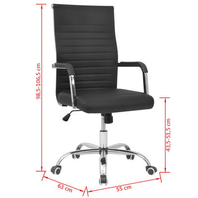 vidaXL Kancelářská židle umělá kůže 55 x 63 cm černá