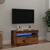 vidaXL TV stolek s LED old wood 75 x 35 x 40 cm kompozitn&iacute; dřevo