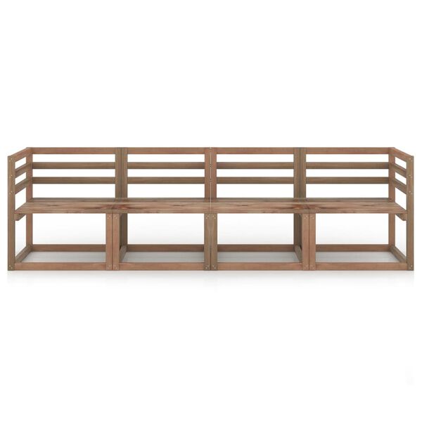 vidaXL 4d&iacute;ln&aacute; zahradn&iacute; souprava z palet hněd&aacute; impregnovan&aacute; borovice