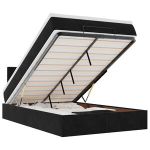 vidaXL Osmansk&aacute; postel s matrac&iacute; & LED čern&aacute; 120x190cm samet