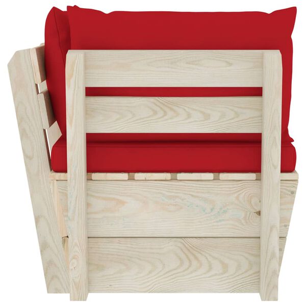 vidaXL Zahradní rohová pohovka z palet s poduškami impregnovaný smrk