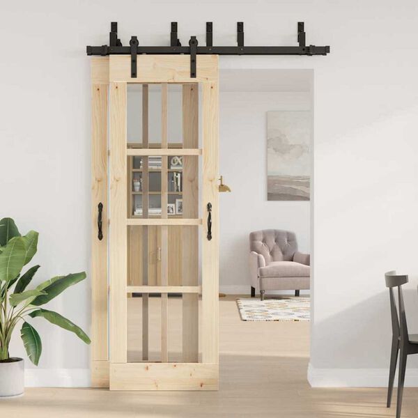 vidaXL Sada př&iacute;slu&scaron;enstv&iacute; pro posuvn&eacute; dveře 152,5 cm ocelov&aacute; čern&aacute;