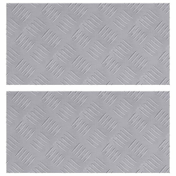 vidaXL Schodov&eacute; n&aacute;&scaron;lapy Obd&eacute;ln&iacute;kov&yacute; 2 pcs Stř&iacute;brn&aacute; 50 x 25 cm Hlin&iacute;k