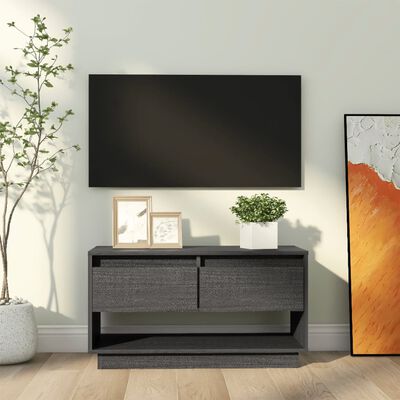 vidaXL TV skříňka šedá 74 x 34 x 40 cm masivní borové dřevo