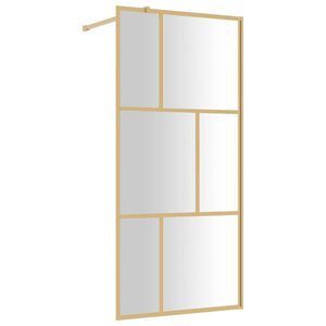 vidaXL Z&aacute;stěna do průchoz&iacute; sprchy čir&eacute; ESG sklo zlat&aacute; 80 x 195 cm