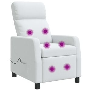 vidaXL Mas&aacute;žn&iacute; polohovac&iacute; křeslo B&iacute;l&aacute; Textil