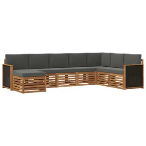 vidaXL Venkovn&iacute; pohovkov&aacute; souprava 6 pcs Přirozen&aacute; a Anthracitov&aacute;