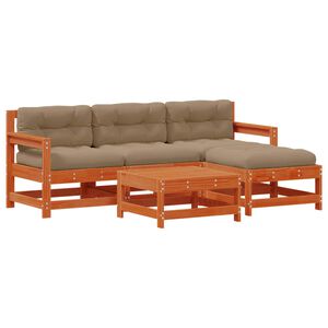 vidaXL Zahradn&iacute; lounge set 5 pcs Voskově Hněd&aacute; Masivn&iacute; borovice