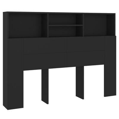 vidaXL Čelo postele s úložným prostorem černé 140 x 19 x 103,5 cm