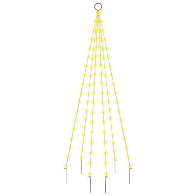 vidaXL Vánoční stromek na stožár 108 teple bílých LED diod 180 cm