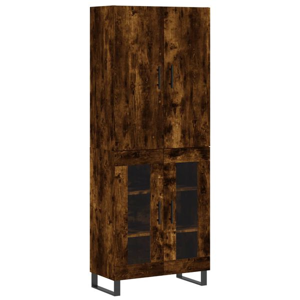 vidaXL Skř&iacute;ň highboard kouřov&yacute; dub 69,5 x 34 x 180 cm kompozitn&iacute; dřevo