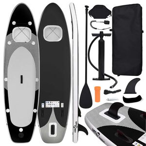 vidaXL Nafukovac&iacute; SUP paddleboard s př&iacute;slu&scaron;enstv&iacute;m čern&yacute; 300x76x10 cm