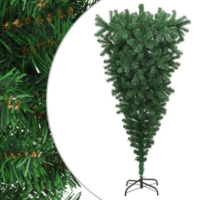 vidaXL Obrácený umělý vánoční stromek se stojanem zelený 240 cm