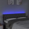 vidaXL Čelo postele s LED tmavě &scaron;ed&eacute; 144 x 7 x 78/88 cm textil