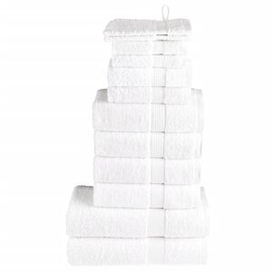 vidaXL 12d&iacute;ln&aacute; sada ručn&iacute;ků Premium SOLUND b&iacute;l&aacute; 600 g/m&sup2;