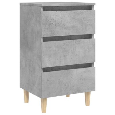 vidaXL Noční stolek nohy z masivního dřeva betonově šedý 40x35x69 cm