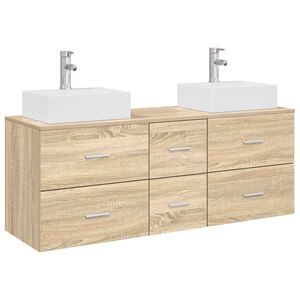 vidaXL Sada koupelnov&yacute;ch skř&iacute;něk 3 ks Dub sonoma 49,5 x 41 x 62,5 cm