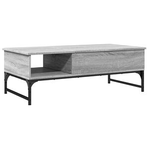 vidaXL Konferenčn&iacute; stolek &scaron;ed&yacute; sonoma 100 x 50 x 35 cm kompozit a kov