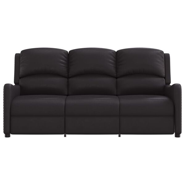 vidaXL 3místné masážní polohovací křeslo černé lesklá umělá kůže