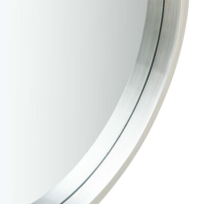 vidaXL Nástěnné zrcadlo s popruhem 40 cm stříbrné