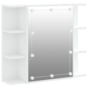 vidaXL Zrcadlov&aacute; skř&iacute;ňka s LED b&iacute;l&aacute; 70 x 16,5 x 60 cm