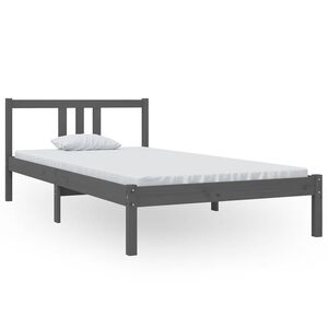vidaXL R&aacute;m postele &scaron;ed&yacute; masivn&iacute; dřevo 100 x 200 cm