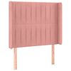 vidaXL Čelo postele s LED růžov&eacute; 103 x 16 x 118/128 cm samet
