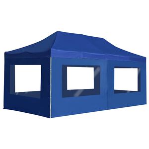 vidaXL Profesion&aacute;ln&iacute; skl&aacute;dac&iacute; party stan + stěny hlin&iacute;k 6 x 3 m modr&yacute;