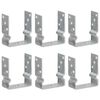 vidaXL Plotov&eacute; kotvy 6 ks stř&iacute;brn&eacute; 12 x 6 x 15 cm pozinkovan&aacute; ocel
