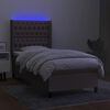 vidaXL Box spring postel s matrac&iacute; a LED taupe 90x190 cm textil