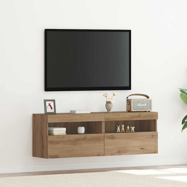 vidaXL TV wall cabinet N&aacute;stěnn&yacute; 2 pcs dub artisan 60 x 30 x 40 cm
