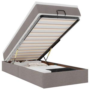 vidaXL Osmansk&yacute; r&aacute;m postele s matrac&iacute; taupe 90x200cm textil