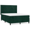 vidaXL Box spring postel s matrac&iacute; tmavě zelen&aacute; 140x190 cm samet