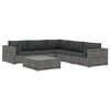 vidaXL 6dílná zahradní sedací souprava s poduškami polyratan šedá