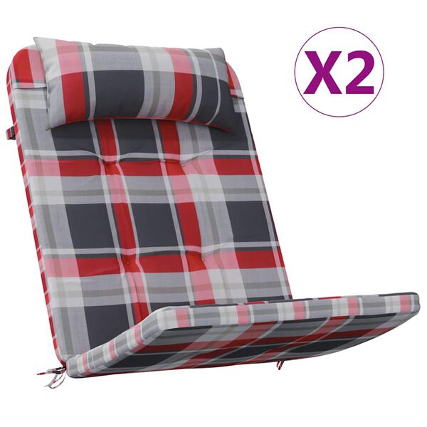 vidaXL Pol&scaron;t&aacute;ře na židle 2 pcs Červen&aacute; kostka 58 x 77 x 4,5 cm