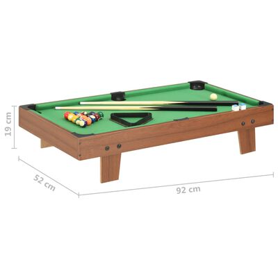 vidaXL Mini kulečníkový stůl 92 x 52 x 19 cm hnědý a zelený