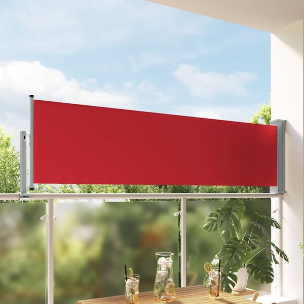vidaXL Zatahovac&iacute; bočn&iacute; mark&yacute;za / z&aacute;stěna na terasu 80x300 cm červen&aacute;