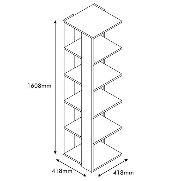 Homemania Knihovna Corner 41,8 x 41,8 x 160,8 cm b&iacute;l&aacute;