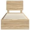 vidaXL R&aacute;m postele se z&aacute;suvkou Sonoma dub 75 x 190 cm Inžen&yacute;rsk&eacute; dřevo