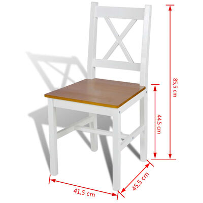 vidaXL Jídelní židle 6 ks bílé borové dřevo