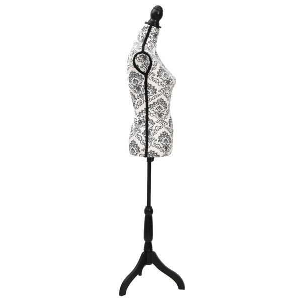 vidaXL Dámská krejčovská a aranžérská panna černobílá