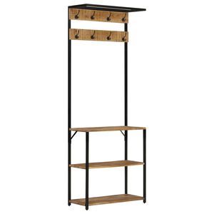 vidaXL Vě&scaron;&aacute;k s botn&iacute;kem 68x30x182 cm masivn&iacute; hrub&eacute; mangovn&iacute;kov&eacute; dřevo